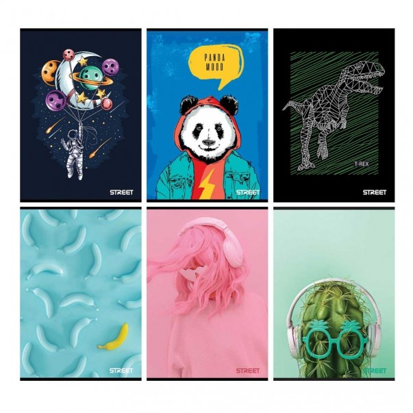 Zvezek STREET YOUNG A4 črtni z robom 80 listni