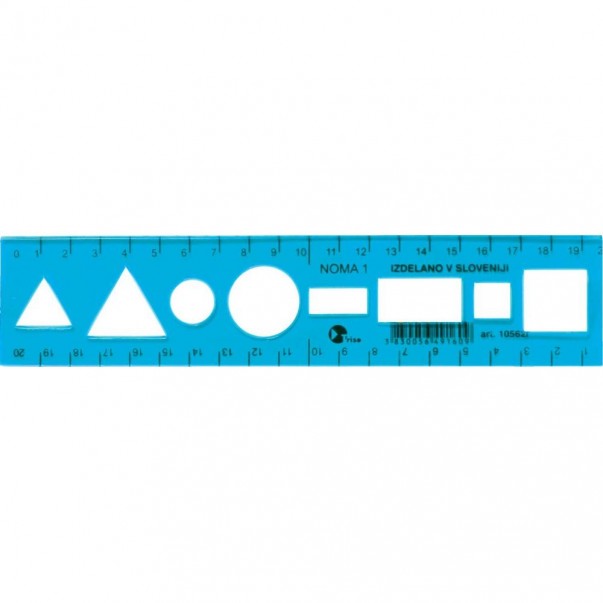 Ravnilo mala šablona FLEX 20 CM, NOMA 1, MODRA