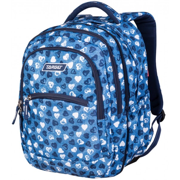 Nahrbtnik 2v1 CURVED jeans hearts