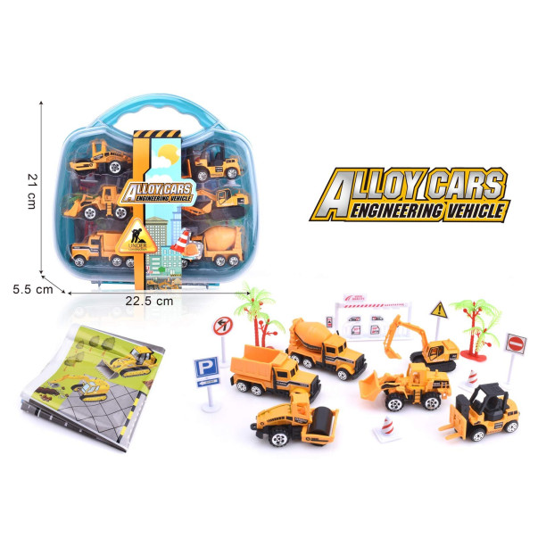 Kovček z gradbenimi vozili 6/1