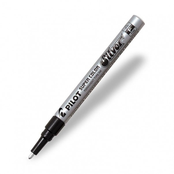 Permanentni marker SUPER COLOR, tanek, SREBRN