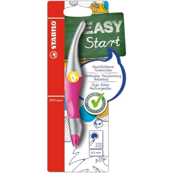 NALIVNO PERO STABILO EASY START ZA LEVIČARJE ROZA-SREBRN
