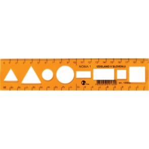 Ravnilo mala šablona 20 CM, NOMA1, ORANŽNA