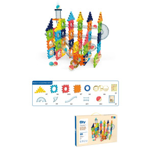 Sestavljanka z žogicami in cevmi 95 kos