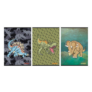 Zvezek Street DINOSAURS A4 brezčrtni