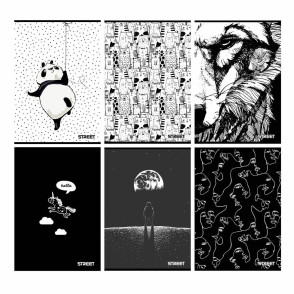 Zvezek Street BLACK&WHITE A4 mali karo