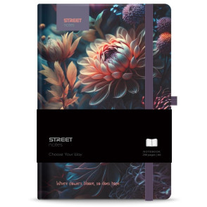 NOTES z elastiko FLOWERS BLOSSOM A6